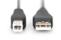 Digitus USB kabel A/samec na B/samec, 2x stíněný, černý, 1m