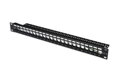 Digitus Neosazený Patch Panel, 24 port, stíněný, 1U, černý