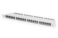 DIGITUS CAT 6A EA patch panel, stíněný, 24portový kryt proti prachu RJ45, 8P8C, 0,5U, šedý RAL 7035