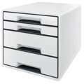 LEITZ Zásuvkový box  WOW CUBE, 4 zásuvky, bílá