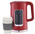 PLATINET RYCHLOVARNÁ KONVICE LCD 1,7L 5 TEPLOT + 450 ML CESTOVNÍ HRNEK, ČERVENÁ