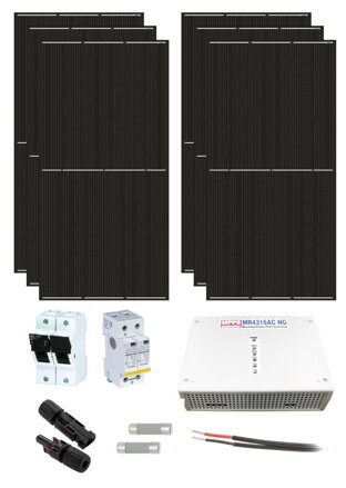 Solarmi fotovoltaický ohrev vody, 2,79kWp Mono čierny, 4kW MPPT regulátor/menič