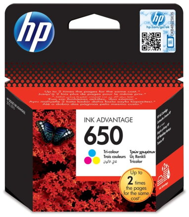 HP inkoustová kazeta 650 tříbarevná CZ102AE originál