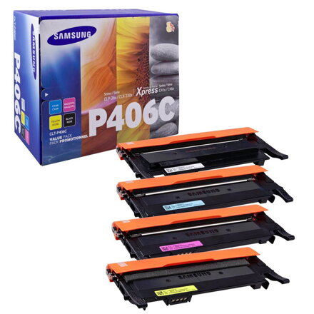 SAMSUNG toner CMYK sada CLT-P406C pro CLP-360/365/CLX-3300/3305/C410/C460 - 1500/1000 str.