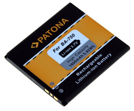PATONA baterie pro mobilní telefon Sony Ericsson BA750 1600mAh 3,7V Li-Ion