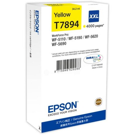 Epson inkoustová náplň/ C13T789440/ WF-5620/ WF-5690/ XXL/ Žlutá