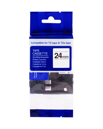 PRINTLINE kompatibilní páska s Brother TZE-251, TZ-251, 24mm, černý tisk/bílý podklad