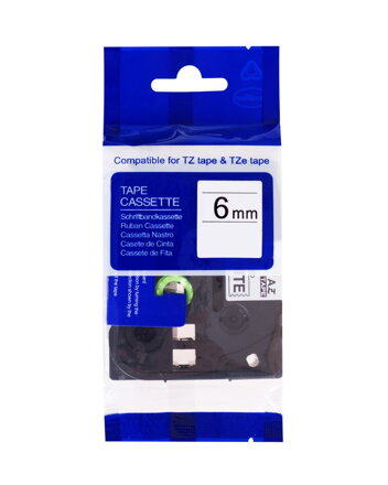 PRINTLINE kompatibilní páska s Brother TZE-111, TZ-111, 6mm, černý tisk/průsvitný podklad