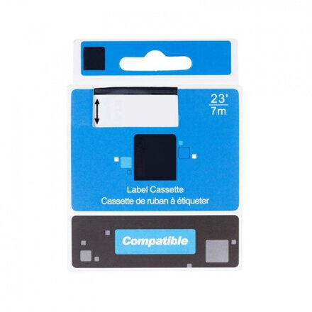 PRINTLINE kompatibilní páska s DYMO, 45016 S0720560, 12mm,7m, černý tisk/modrý podklad, D1