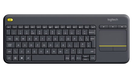 Logitech klávesnica K400 Plus/ Bezdrôtová/ 2.4GHz/ Touchpad/ USB prijmač/ CZ/SK Čierná