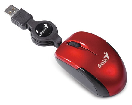 GENIUS Micro Traveler V2/ drôtová/ 1200 dpi/ USB/ červená