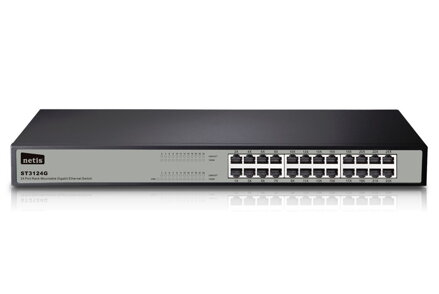 NETIS ST3124G GBit switch / 24x 10/100 / 1000Mbps / 24port rack kovový