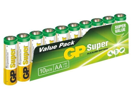 GP alkalická baterie 1,5V AA (LR6) Super 10ks fólie