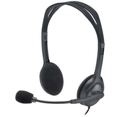 Logitech Headset Stereo H111/ drátová sluchátka + mikrofon/ 3,5 mm jack/ šedá