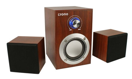 CRONO repro CS-2106H/ 2.1/ 2x 3W + subwoofer 10W/ 3,5 mm jack/ dřevěné/ hnědé