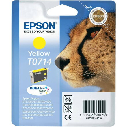 Epson inkoustová náplň/ T0714/ Singlepack T0714 DURABrite Ultra Ink/ Žlutá