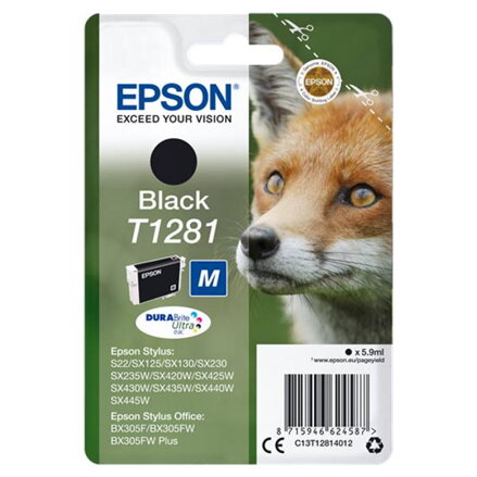 Epson inkoustová náplň/ T1281/ Singlepack DURABrite Ultra Ink/ Černá