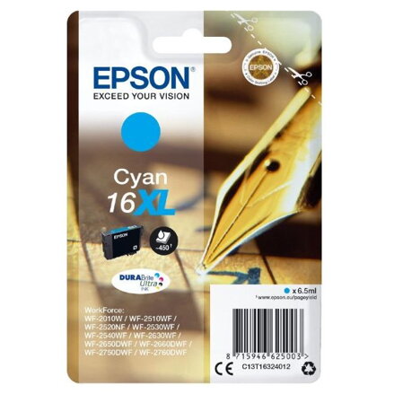 Epson inkoustová náplň/ T1632/ C13T16324012/ Singlepack 16XL DURABrite Ultra Ink/ Modrá