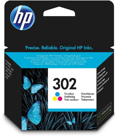 HP inkoustová kazeta 302 tricolor CMY F6U65AE originál