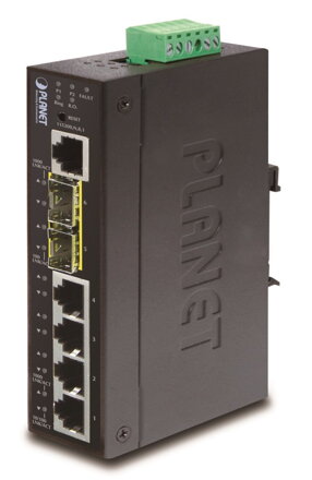 PLANET IGS-5225-4T2S Priemyselný Switch 4x 10/100 / 1000T, 2x 100 / 1000X SFP, Web / SNMP, -40 ~ + 75 ° C