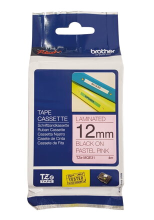 BROTHER páska TZE-MQE31 / pastelová růžová páska / 12mm