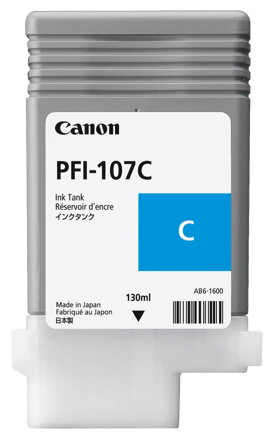 Canon inkoustová náplň PFI-107c/ azurová/ 130ml