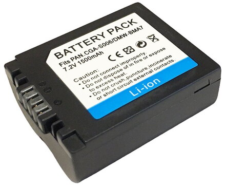 TRX baterie Panasonic/ 1300 mAh/ CGA-S006E/ CGR-S006/ DMW-BMA7/ DMWBMA7/ CGR-S006E/ CGA-S006A/ CGR-S006A/ neoriginální