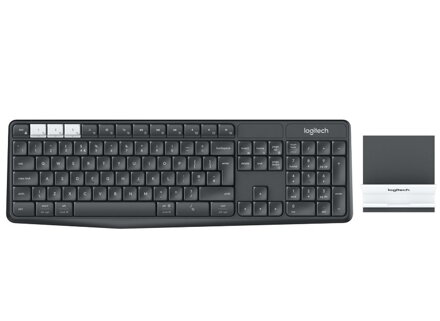 Logitech klávesnice K375s + stojan na mobil/tablet / bezdrátová / CZ layout / černá