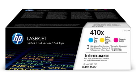 HP 410X Trojbalení originálních tonerových kazet LaserJet, azurová/purpurová/žlutá