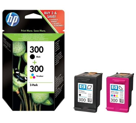 HP 300 Dvojbalení černé/tříbarevné originální inkoustové kazety