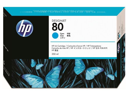 HP 80 Azurová inkoustová kazeta, 350 ml