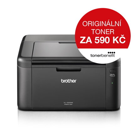 BROTHER laser HL-1222WE tonerbenefit/ A4 / 2400x600 dpi / černobílá / 20str./min. / USB / Wi-Fi