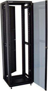 XtendLan 47U/800x800 stojanový, černý, skleněné dveře, plná záda