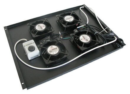 XtendLan Ventilace pro stojanové rozvadeče hloubky 800mm, 4x ventilátor s termostatem, černá