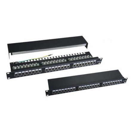 XtendLan Patch panel 19", 24 portů CAT6 stíněný - černý