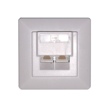 XtendLan Zásuvka 2x RJ-45, Cat5e, nestíněná pod omítku, šikmý vývod
