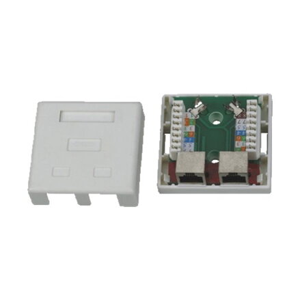 XtendLan Zásuvka 2x RJ-45, Cat5e, stíněná, na zeď, spodní vývod, narážecí