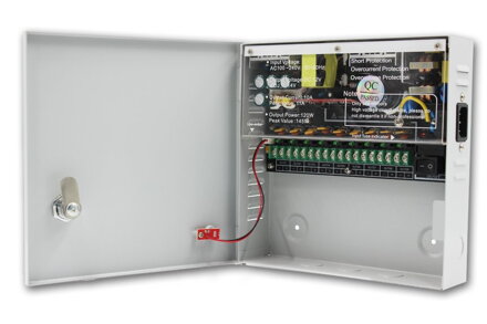 XtendLan Zdroj pro analog. kamery, 11-14V DC nastavitelné, 9 port,10A,120/145W, PTC, skříňka