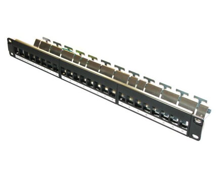 XtendLan Patch panel 19", 24 portov, neosadený, CAT6A, vyvazovák