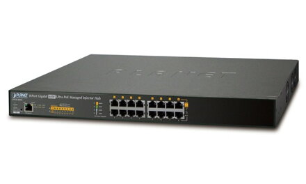 Planet UPOE-800G Ultra PoE + injektor, 8 portov, Gigabit, 802.3bt <400W (90W / port), scheduler + watchdog