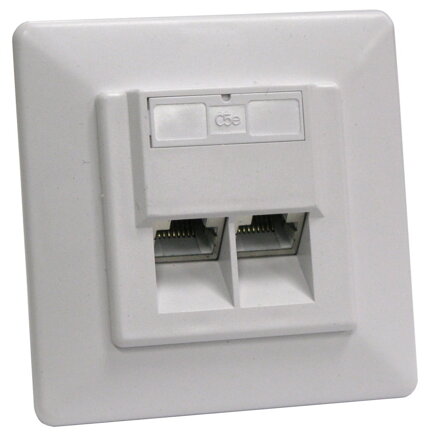 XtendLan Zásuvka 2x RJ-45, Cat5e, stíněná, pod omítku, šikmý vývod, narážecí dual