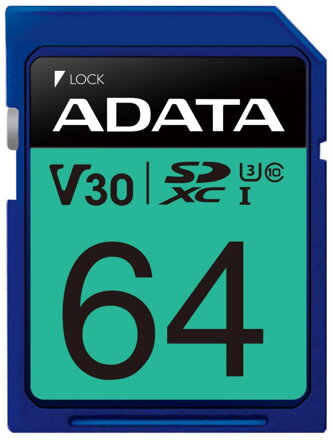 ADATA Premier Pro 64GB SDXC/ UHS-I U3 V30S CL10