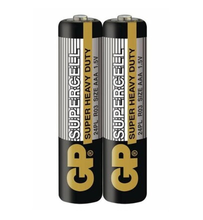 GP zinko-chloridová baterie 1,5V AAA (R03) Supercell 2ks fólie