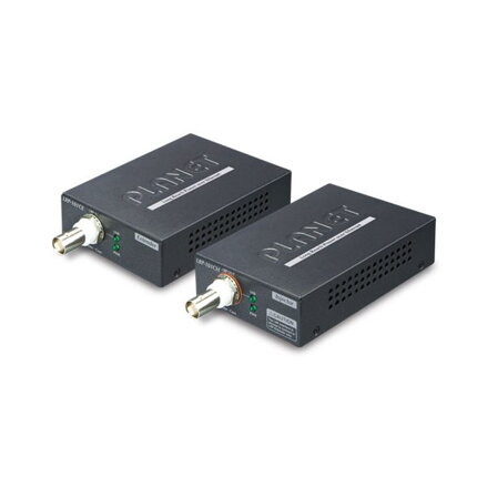 Planet LRP-101C-KIT, COAX PoE extender 10 / 100Base-TX, IEEE802.3-30W, EFT + ESD, dosah 1km, -20 až 70 ° C