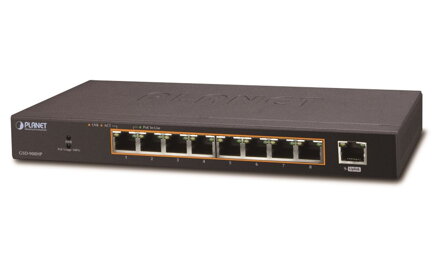 PLANET PoE switch 1Gbps, 9xTP, 8xPoE 802.3at 30W / 120W, fanless