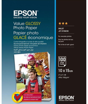 EPSON fotopapír C13S400039/ 10x15 / Value Glossy Photo Paper/ 100ks