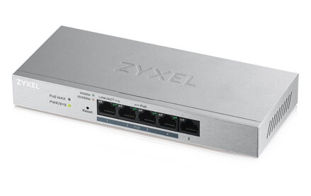 ZyXEL GS1200-5HPv2 Web Smart switch 5x Gigabit metal, 4x PoE (802.3at, 30W), PoE Power budget 60