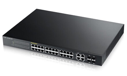 Zyxel GS1920-24HPv2 28-port Gigabit WebManaged PoE Switch, 24x gigabit RJ45, 4x gigabit RJ45 / SFP, 802.3at, 375W pre PoE