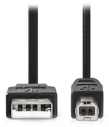 NEDIS kabel USB 2.0/ zástrčka A - zástrčka B/ k tiskárně apod./ černý/ bulk/ 1m