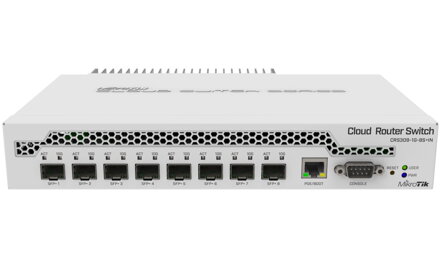 MikroTik Cloud Router Switch CRS309, 8x SFP +, 1x Gbit LAN, pasívne chladenie, SwOS, ROS